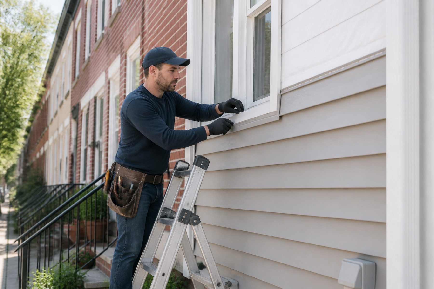 Siding repair on a Philadelphia residential exterior